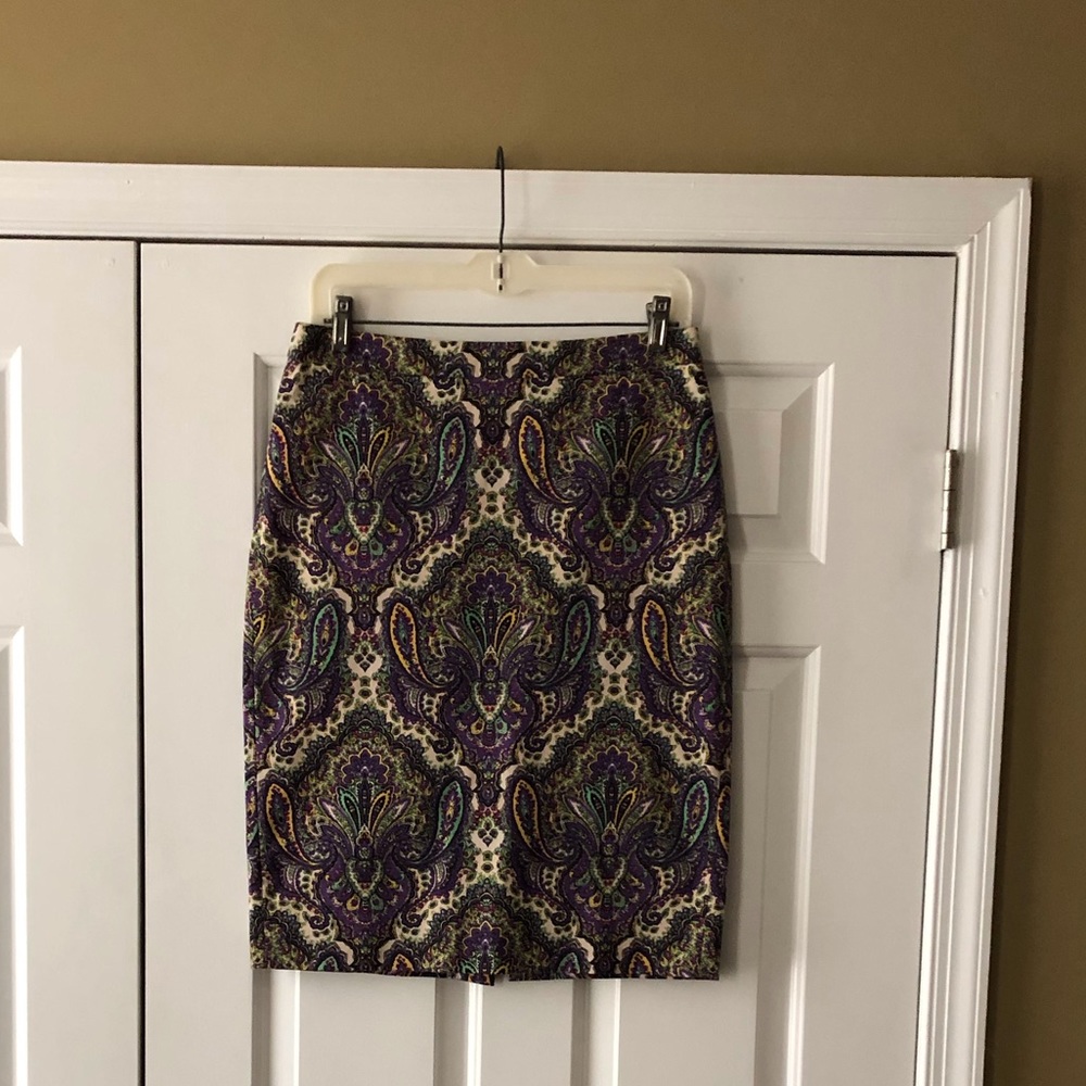 Paisley j.crew number 2 pencil skirt